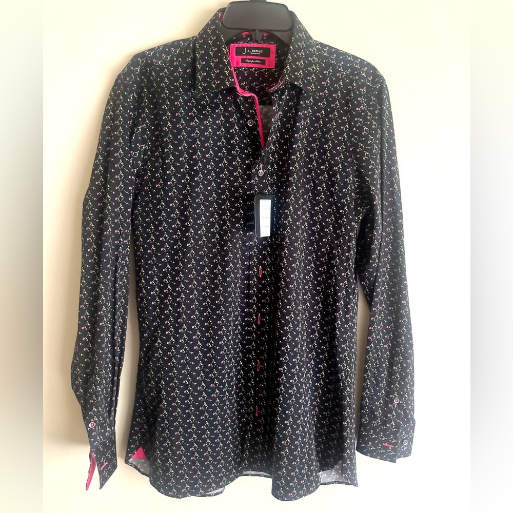 Stylish Black and Pink Men's Casual Shirt